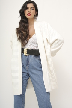 Imagem do Cardigan maxi vintage branco
