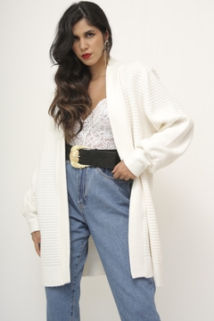 Cardigan maxi vintage branco - comprar online