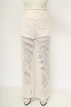 Calça pantalona forro curto shorts vintage