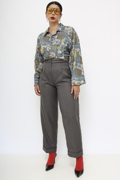 Camisa 100% seda estampada vintage - Capichó Brechó