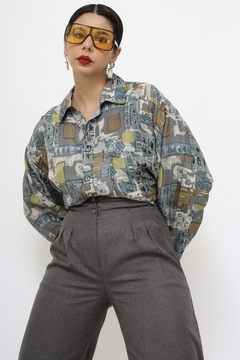 Imagem do Camisa 100% seda estampada vintage