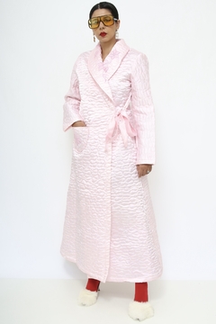 Robe matelasse rosa bordadao longo - loja online