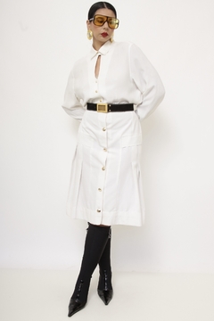 Saia linho branca vintage - comprar online