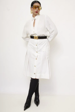 Saia linho branca vintage - comprar online