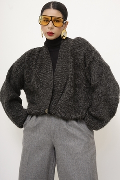 Cardigan cinza macio acinturado - Capichó Brechó