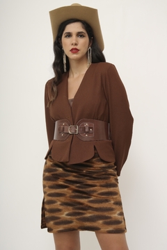 Blazer marrom curto vintage