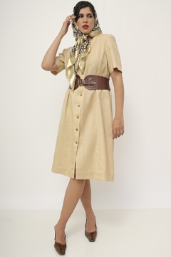 Vestido linho bege midi na internet