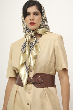 Vestido linho bege midi - loja online