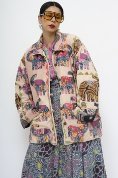 Jaqueta elefante vintage rosa na internet
