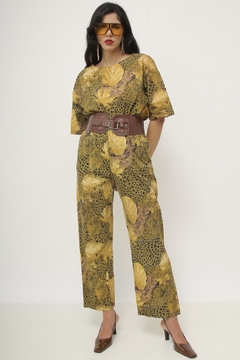 Conjunto estapado onça CALÇA + BLUSA - Capichó Brechó