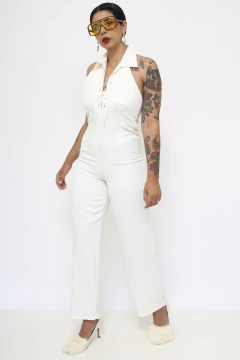 Imagem do Macacão branco vintage frente unica