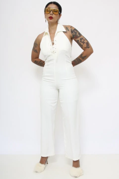 Macacão branco vintage frente unica - comprar online