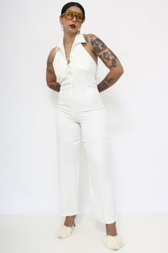 Macacão branco vintage frente unica - comprar online