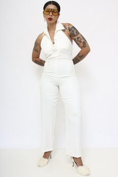 Macacão branco vintage frente unica - loja online