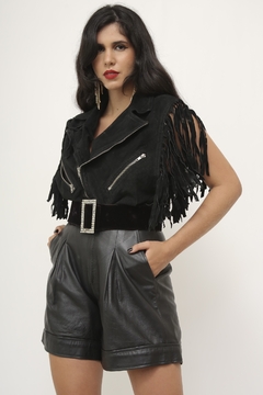 Colete franja couro camurça vintage - comprar online