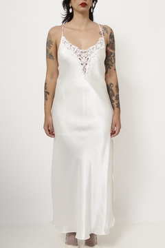 Sleep Dress off white renda vintage - Capichó Brechó