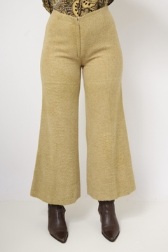 Calça pantalona lã cintura media amarela - Capichó Brechó