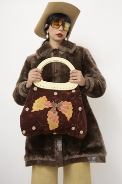 Bolsa veludo borboleta alça acrilico - comprar online