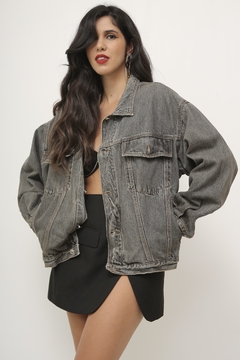Jaqueta jeans preta vintage
