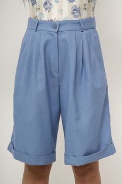 Bermuda azul midi vintage - Capichó Brechó