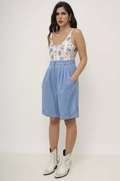 Bermuda azul midi vintage - loja online