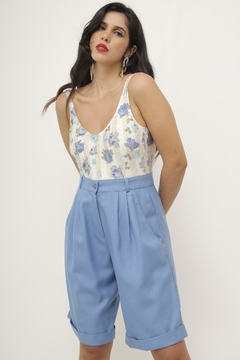 Body flores vintage azul