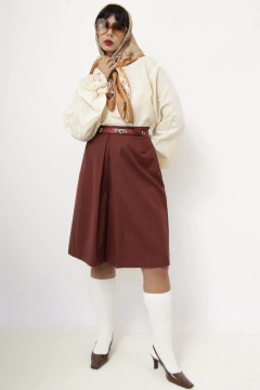 Bermudão vinho cintura alta vintage