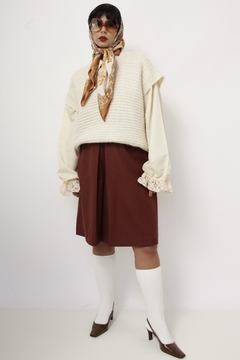 Colete tricot bege vintage - comprar online
