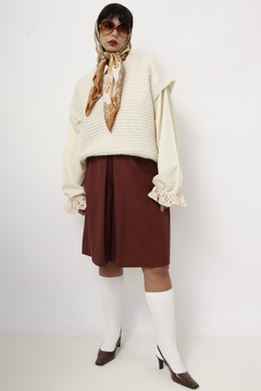 Colete tricot bege vintage na internet