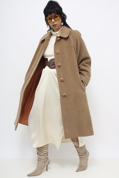 Maxi casaco camelo Lã forrado - comprar online
