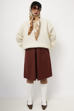 Colete tricot bege vintage - Capichó Brechó