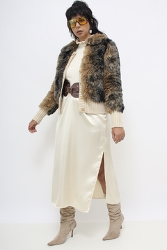 Tricot pelucia vintage creme - comprar online