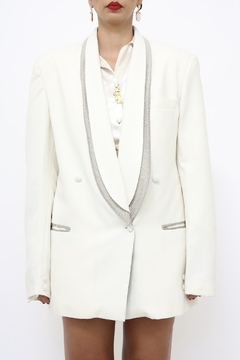 Imagem do Blazer branco forrado det tela brilho