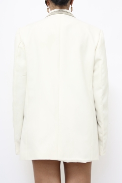 Blazer branco forrado det tela brilho - loja online