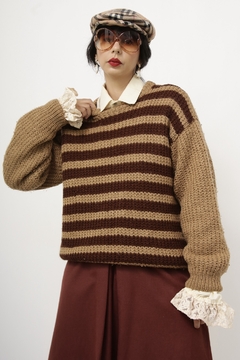 Pulover marrom listras - loja online