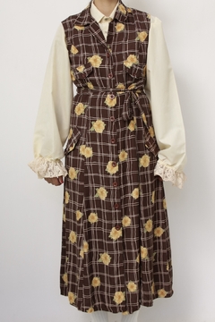 Imagem do Vestido marrom margaridas vintage