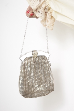 Bolsa malha de metal prata WHITING e DAVIS CO.BAGS - Capichó Brechó