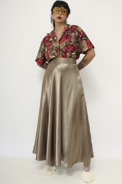 Camisa estampada vermelho verde vintage - loja online