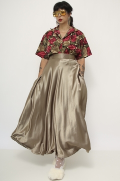 Camisa estampada vermelho verde vintage - comprar online