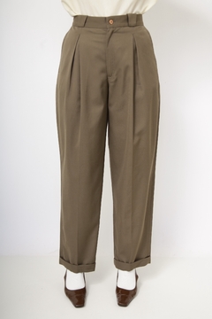 Calça verde cintura alta alfataria vintage - comprar online