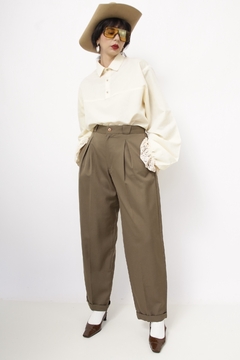 Calça verde cintura alta alfataria vintage - loja online