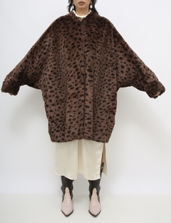 Casaco onça pelo vintage longo chic - loja online