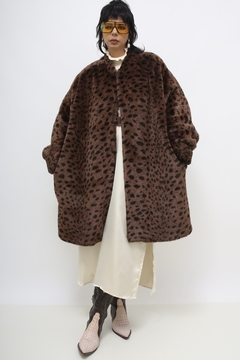 Casaco onça pelo vintage longo chic - loja online