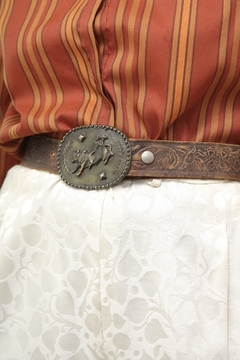 Cinto western vintage fivela cowboy