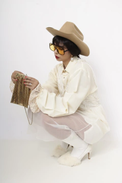 Bolsa dourada fecho de anjo WHITING e DAVIS CO.BAGS - comprar online