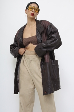 Blazer beringela couro recorte SANTIAGO CHILE - loja online