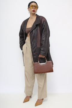 Blazer beringela couro recorte SANTIAGO CHILE - loja online