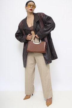 Blazer beringela couro recorte SANTIAGO CHILE - loja online