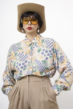 Camisa estampa pastel manga longa - Capichó Brechó