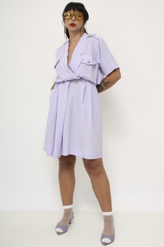 Vestido MAGGI ROUFF lilas capa vintage - Capichó Brechó